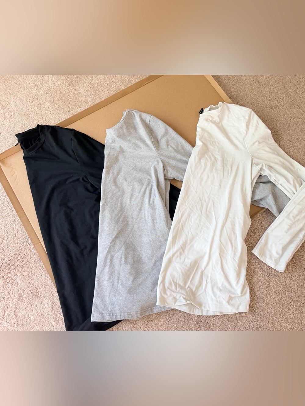 Long Sleeve Maternity Tee - Black, Light Gray, White